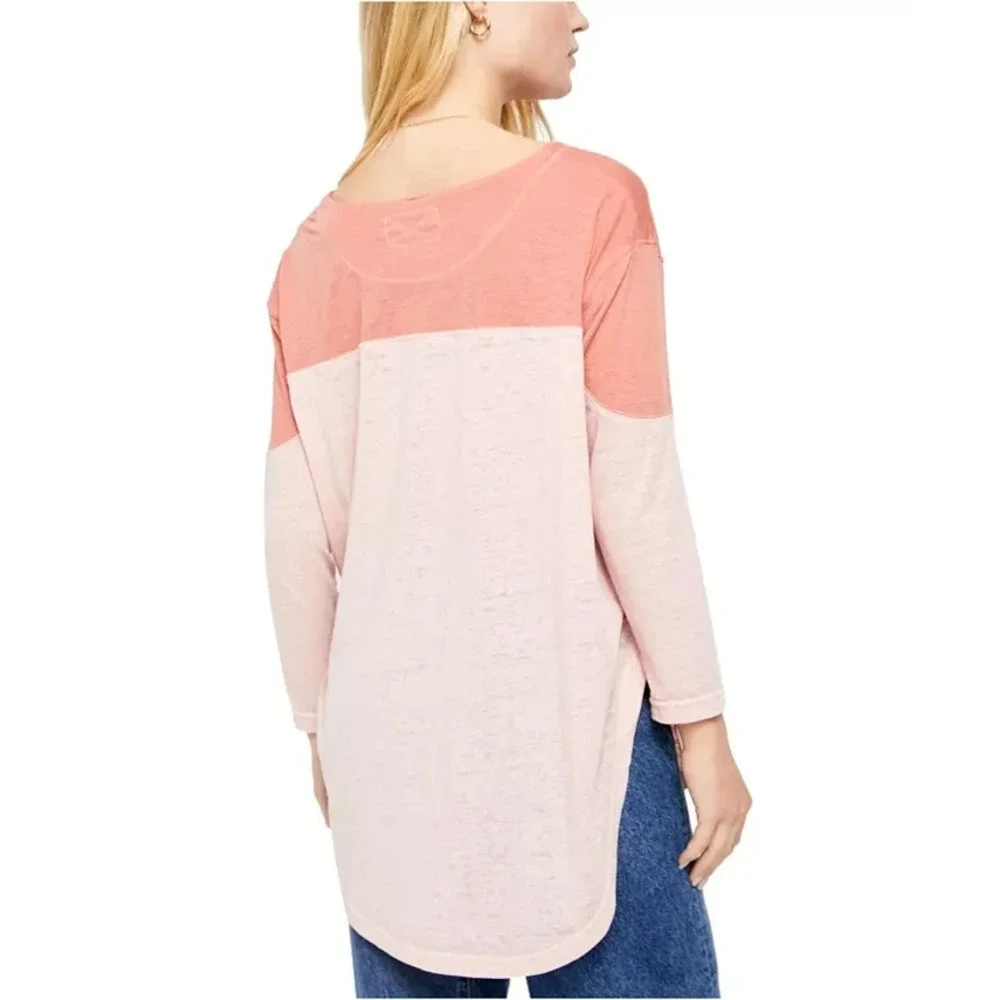 Free People Major League Baseball T-Shirt Pink Oversized Women's Large NEW‎